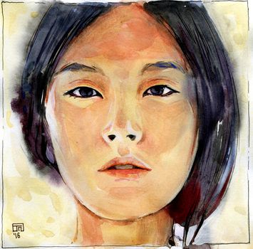 Китайская девушка 14х14 б.а. 2016